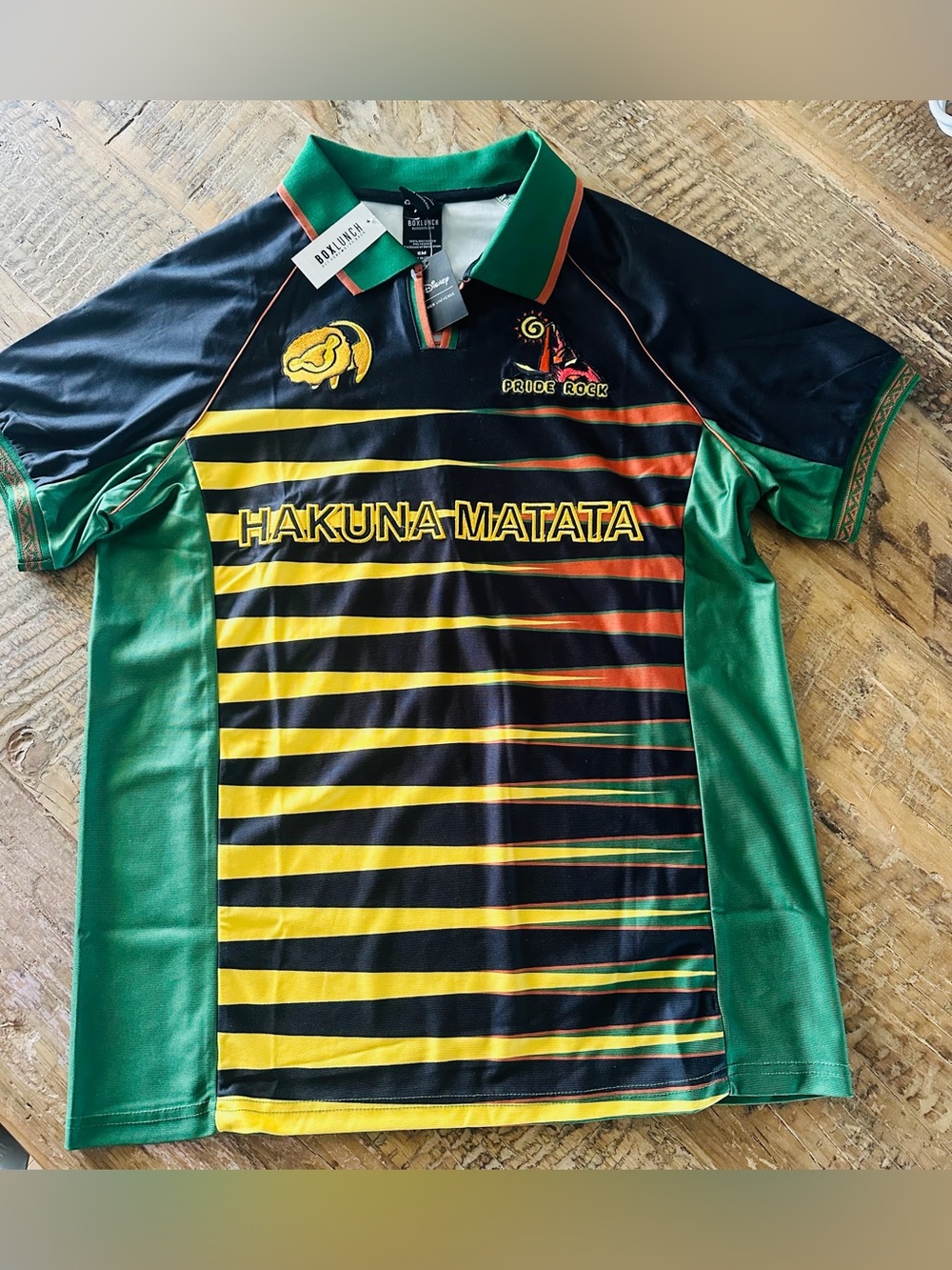 Hakuna Matata unisex Polo Shirt by Pride Rock - Green/Black/Yellow